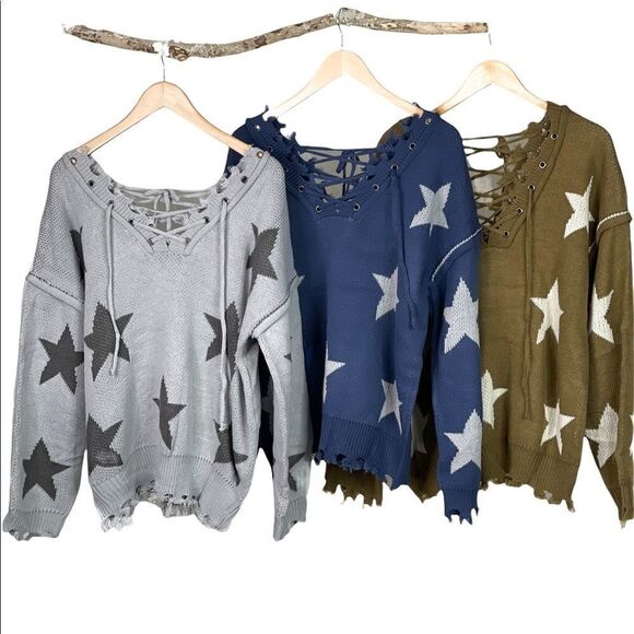 𝅺bohemian sweater with Lace up front and back. - Picture 13 of 15